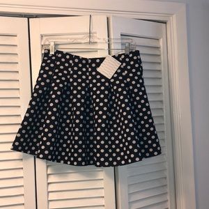 NWT- Connection 18 black & white poke-dotted mini skirt. Medium